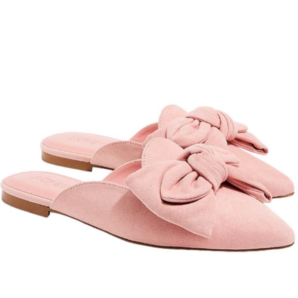 J.crew Sueded Bow Mules